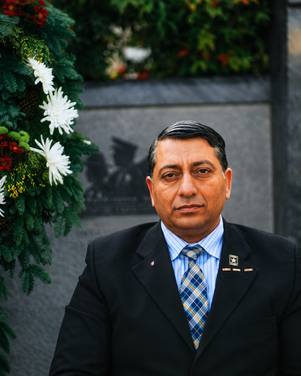 Portrait of Muhammad Zahid Chaudhry, the photograph featured on the cover of Service & Sacrifice.